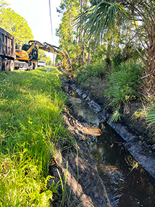Drainage team is conducting roadside ditch maintenance along Osteen Maytown Road