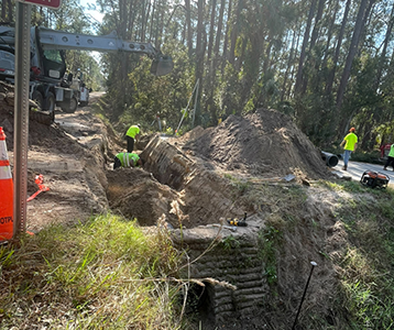 Crews replaced an aging pipe culvert along Avocado Drive at Old Daytona Road